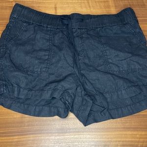 Women’s CASLON Black Linen Shorts Size Small Beach Casual Drawstring Pockets
